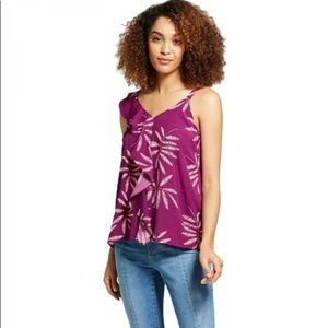 A New Day Printed Asymmetrical Ruffle Tank Top Sleeveless Blouse Sz XL